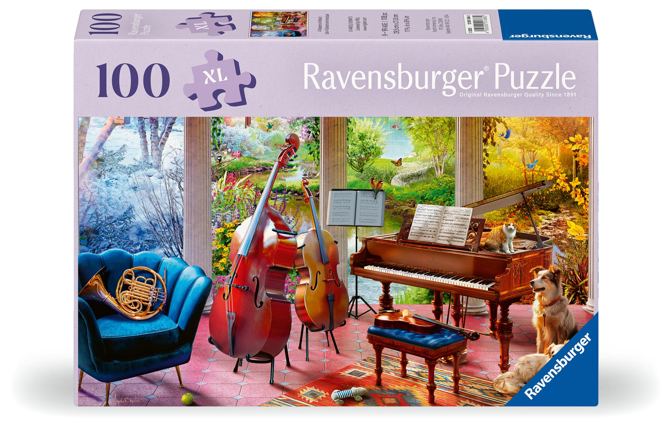 Vorderes Coverbild Feel Well & Puzzle - Musikalische Jahreszeiten - Erwachsenenpuzzle mit 100 XL-Teilen und extra Bildvorlage