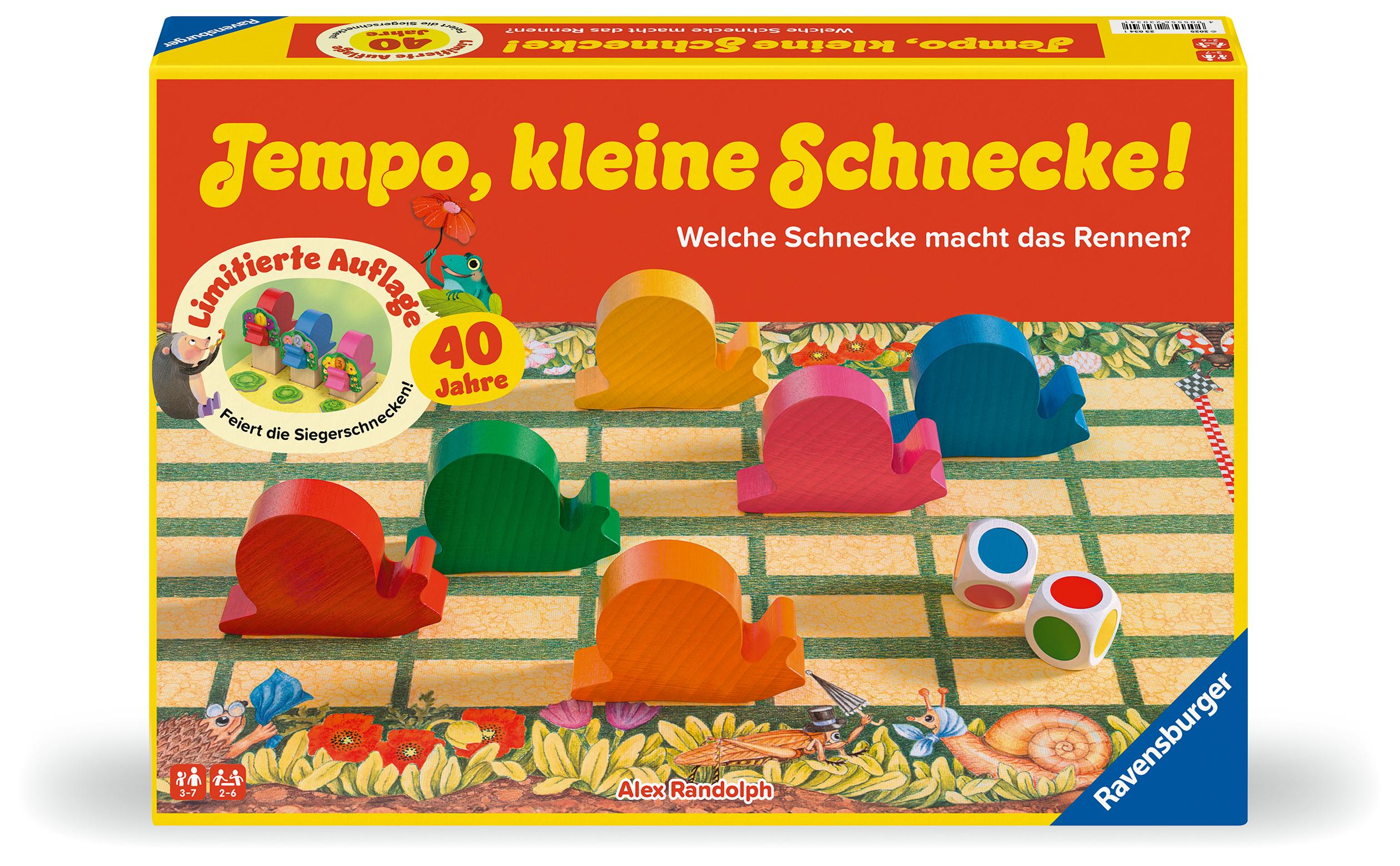 Vorderes Coverbild Tempo, kleine Schnecke! 40 Jahre Jubiläumsausgabe - Kinderspiel ab 3 Jahre