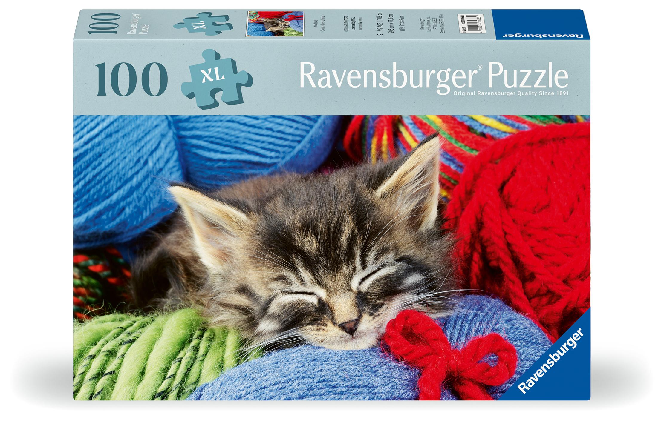 Vorderes Coverbild Feel Well & Puzzle - Wollkätzchen - Erwachsenenpuzzle mit 100 XL-Teilen und extra Bildvorlage