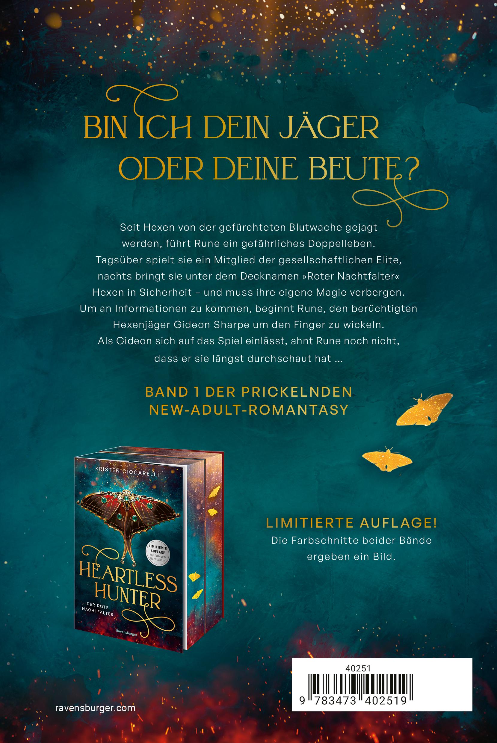 Rückseitencover Heartless Hunter. Der rote Nachtfalter, Band 1