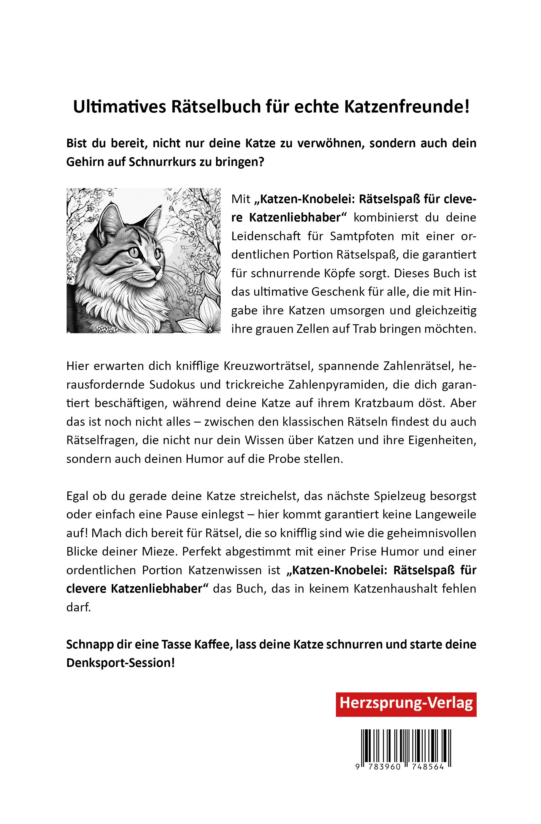 Rückseitencover Katzen-Knobelei: Rätselspaß für clevere Katzenliebhaber