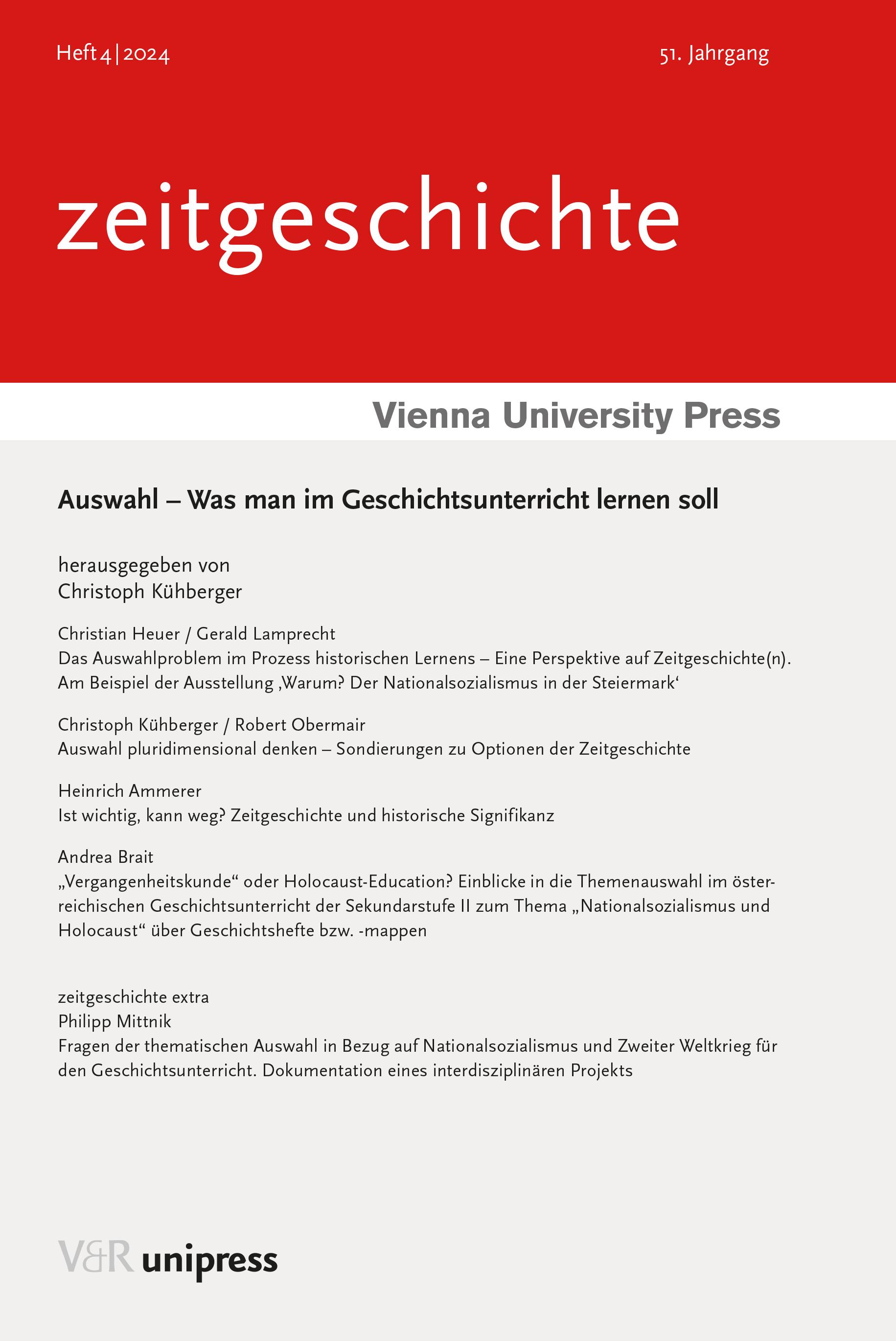 Vorderes Coverbild Auswahl - Was man im Geschichtsunterricht lernen soll
