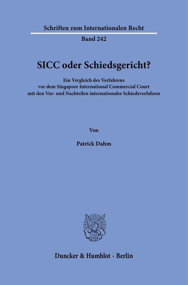 Vorderes Coverbild SICC oder Schiedsgericht?