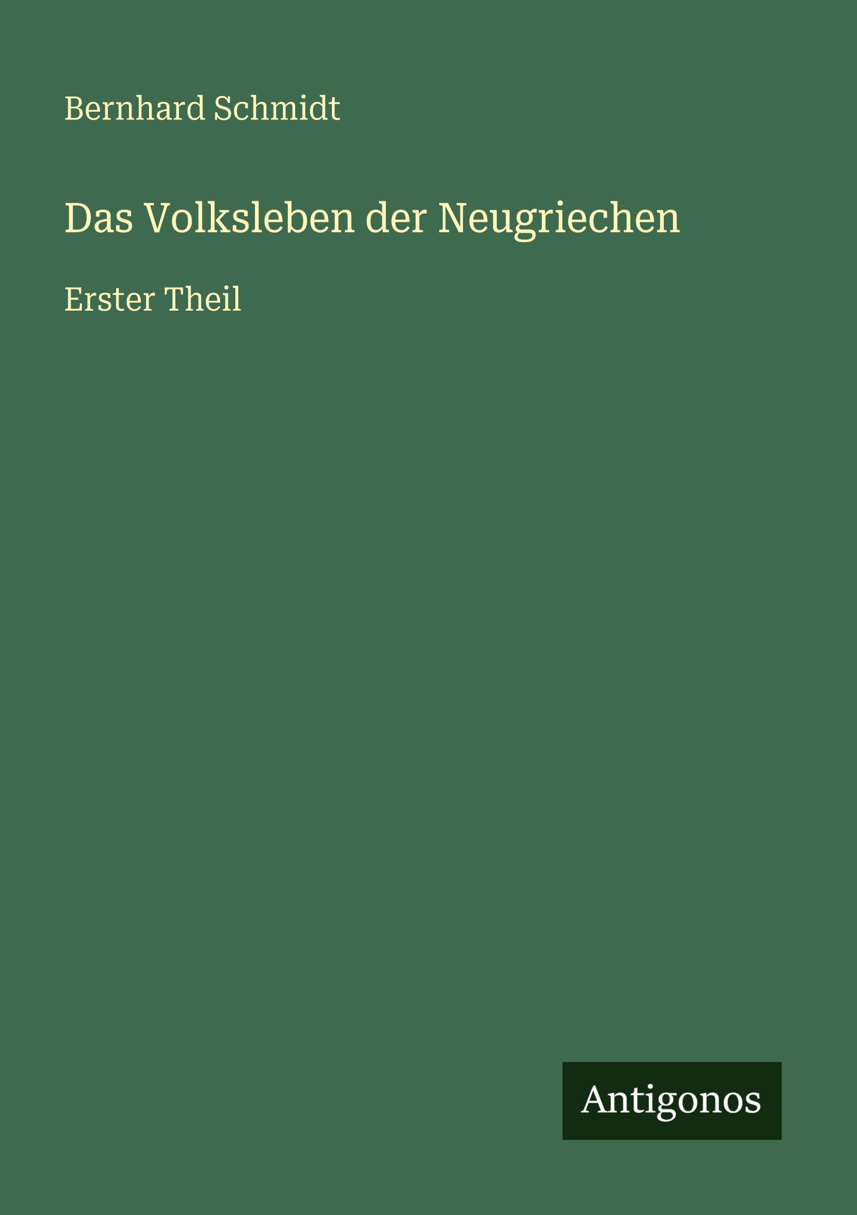Vorderes Coverbild Das Volksleben der Neugriechen