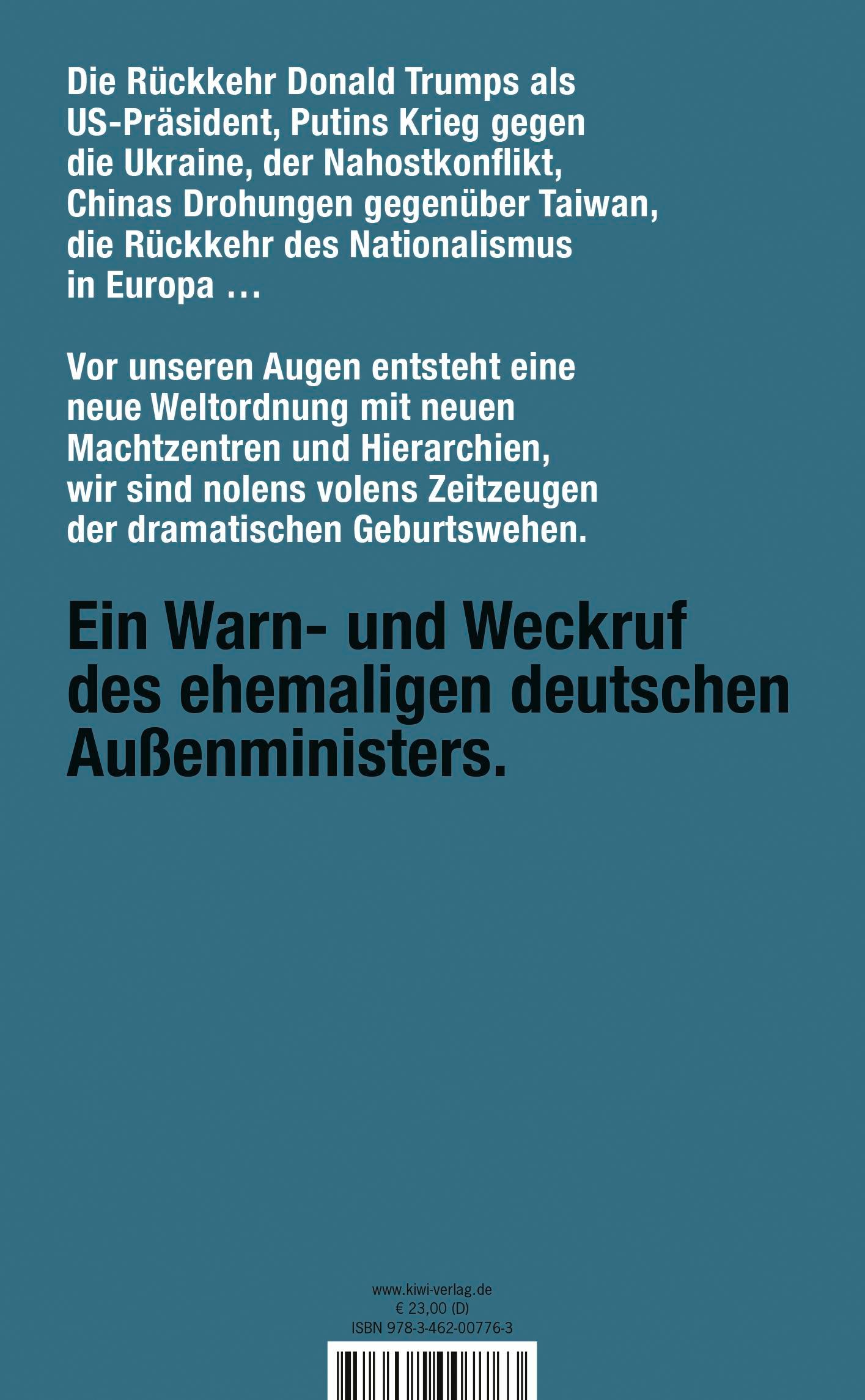 Rückseitencover Die Kriege der Gegenwart und der Beginn einer neuen Weltordnung