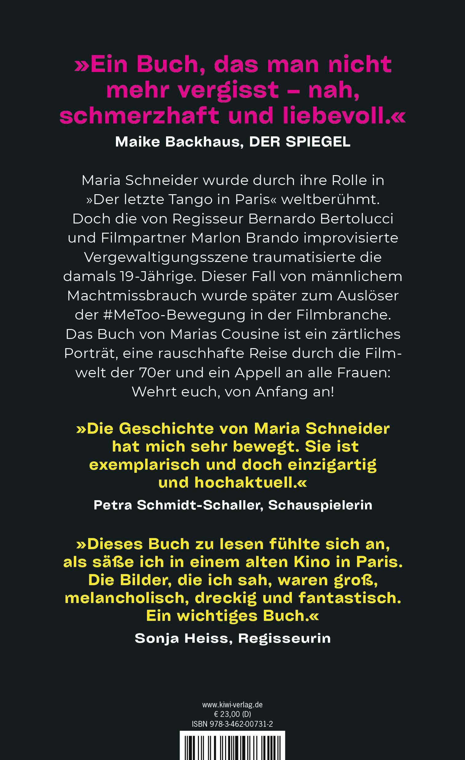 Rückseitencover Die Geschichte der Maria Schneider