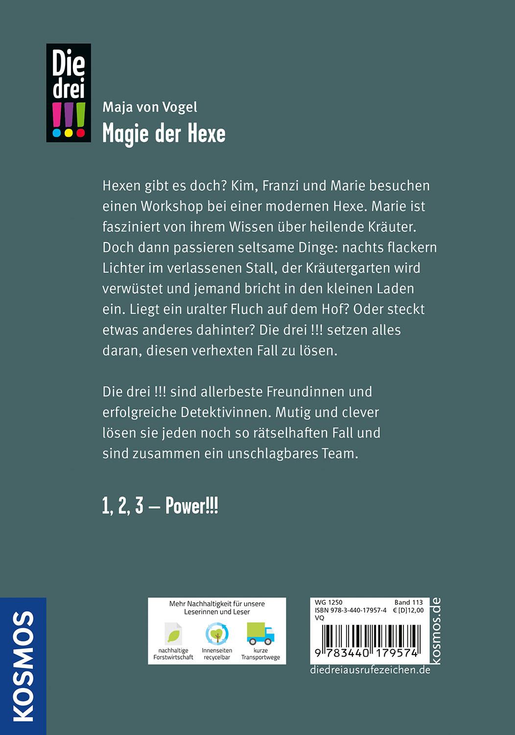 Rückseitencover Die drei !!!, 113, Magie der Hexe
