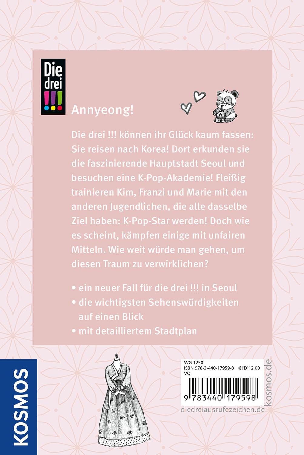 Rückseitencover Die drei !!!, Krimi, K-Pop und ganz viel Korea