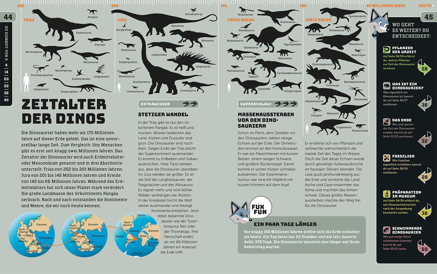 Beispielinhalt (Bild) Kosmos SchlauFUX - Dinosaurier