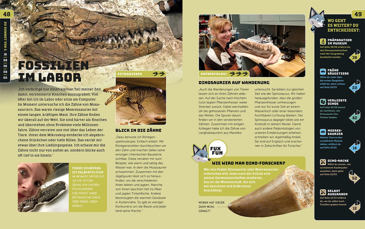 Beispielinhalt (Bild) Kosmos SchlauFUX - Dinosaurier