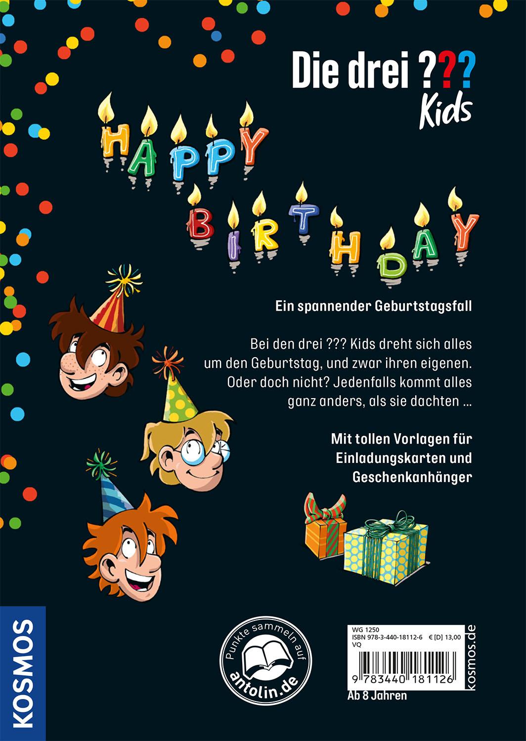 Rückseitencover Die drei ??? Kids, Dein Geburtstag