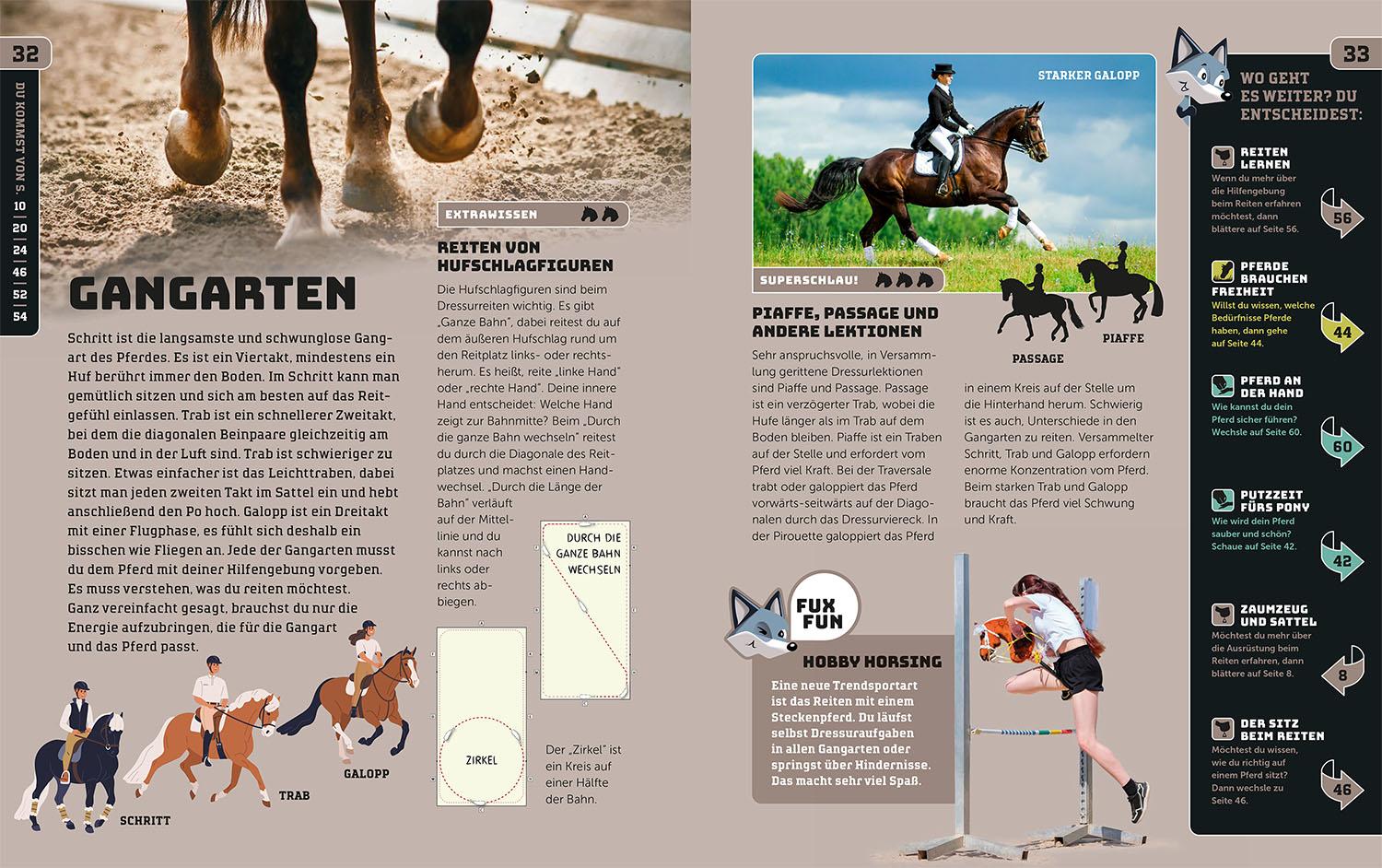 Beispielinhalt (Bild) Kosmos SchlauFUX - Pferde und Ponys