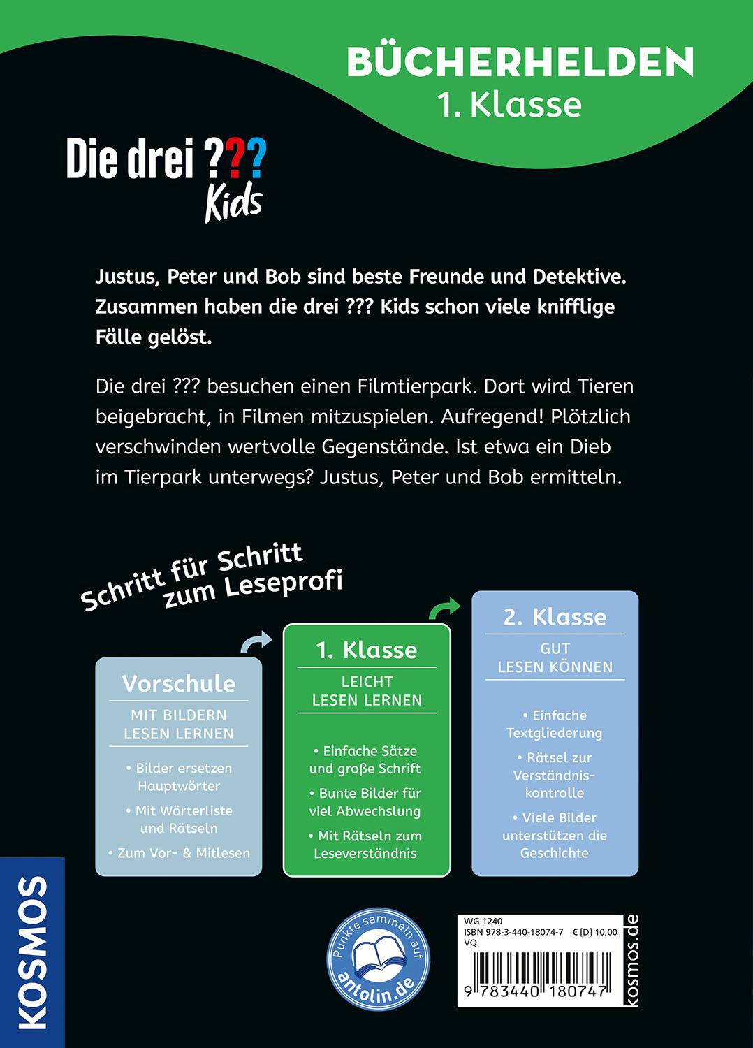 Beispielinhalt (Bild) Die drei ??? Kids, Bücherhelden 1. Klasse, Diebe im Tierpark