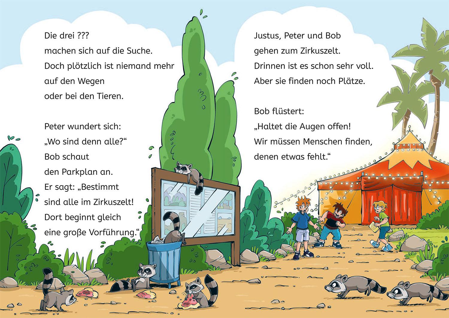 Beispielinhalt (Bild) Die drei ??? Kids, Bücherhelden 1. Klasse, Diebe im Tierpark