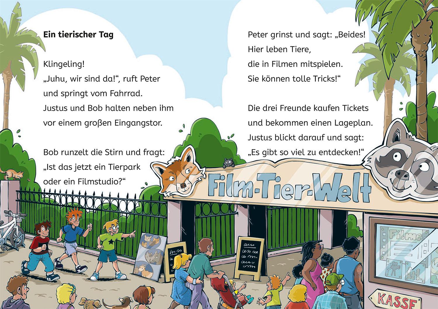 Beispielinhalt (Bild) Die drei ??? Kids, Bücherhelden 1. Klasse, Diebe im Tierpark