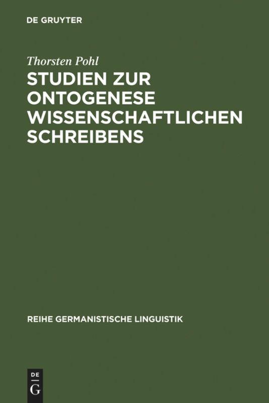 Vorderes Coverbild Studien zur Ontogenese wissenschaftlichen Schreibens
