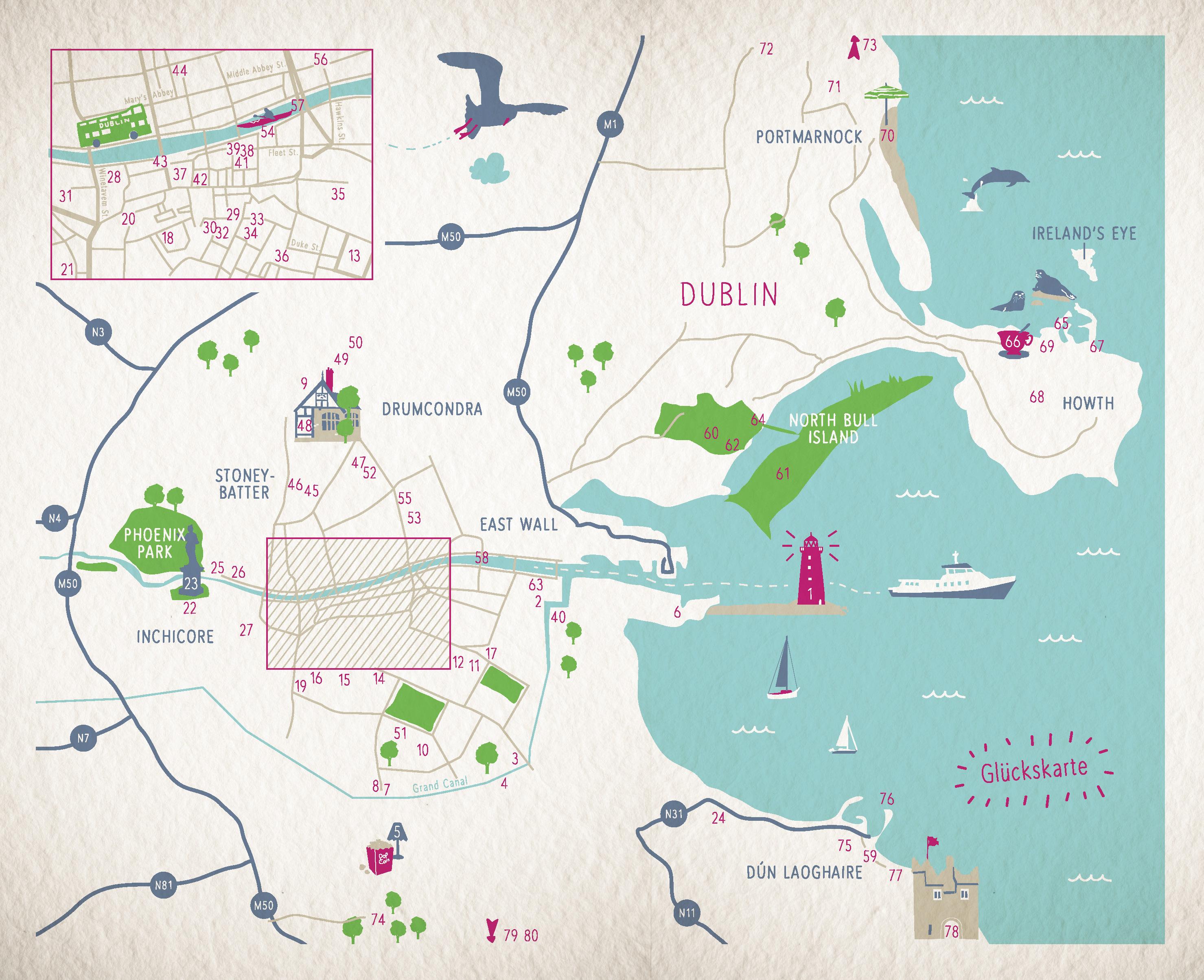 Beispielinhalt (Bild) Glücksorte in Dublin