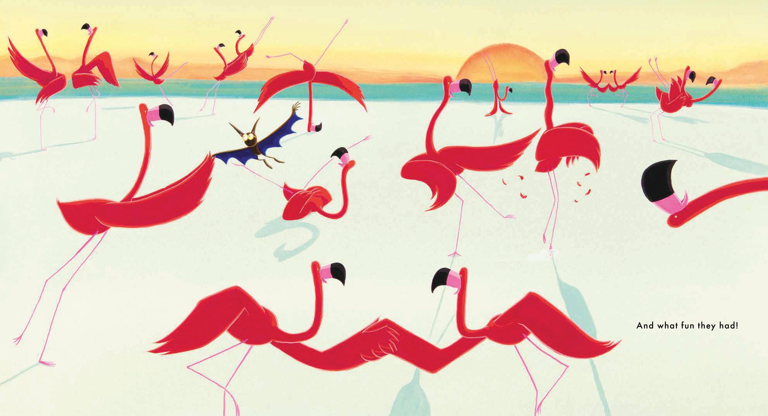 Beispielinhalt (Bild) Bat and Flamingo
