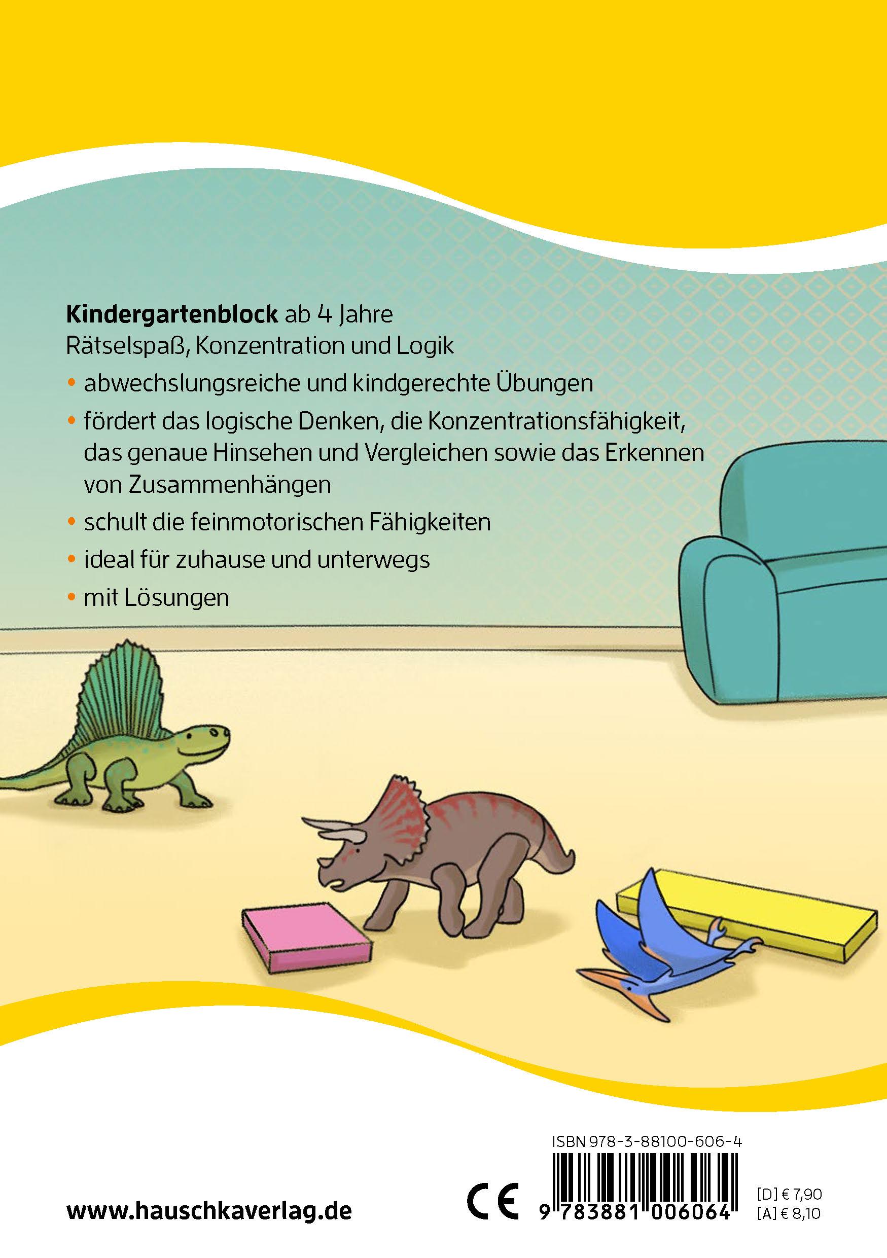 Beispielinhalt (Bild) Kindergartenblock ab 4 Jahre - Rätsel-Spaß, Konzentration und Logik