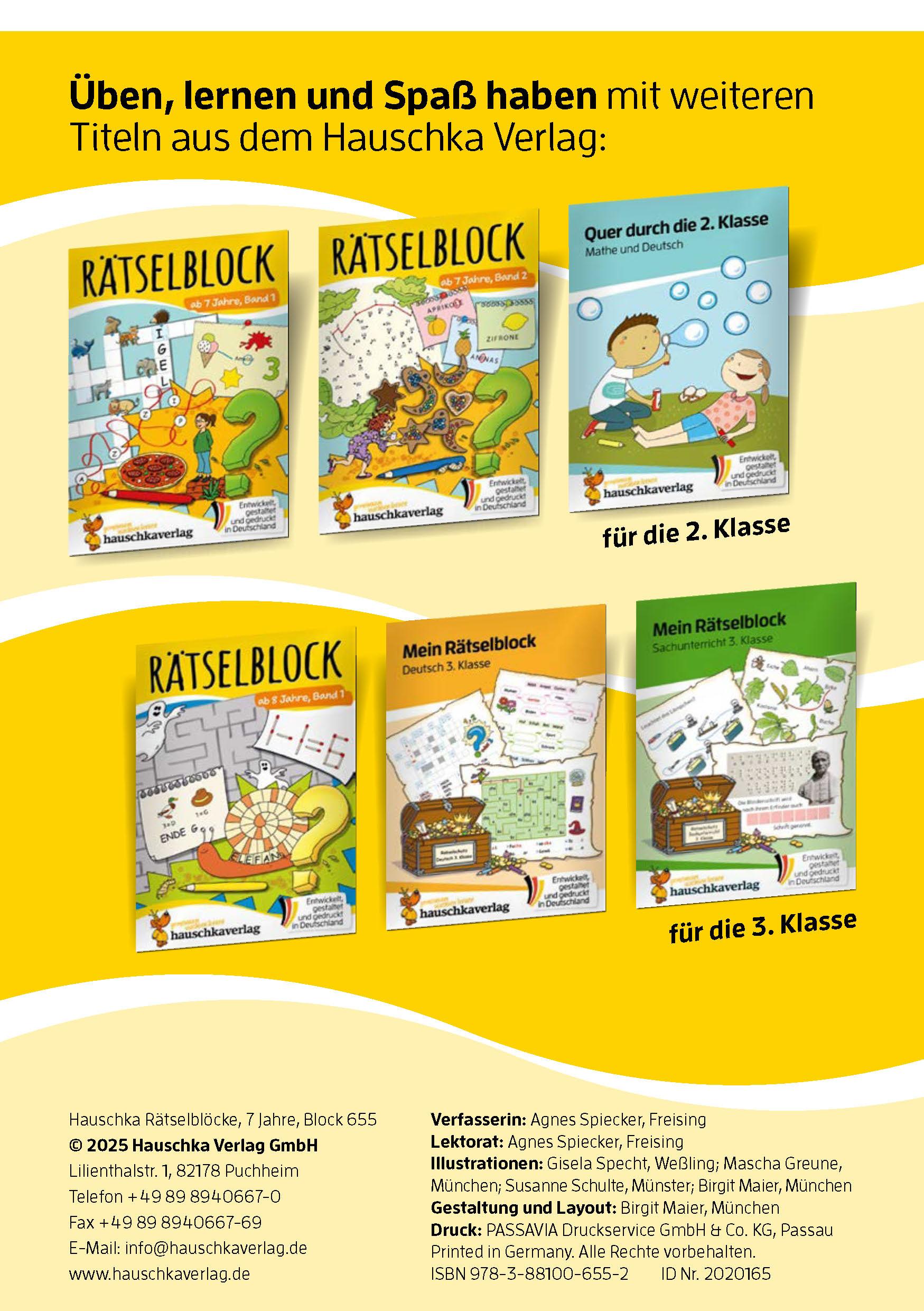 Beispielinhalt (Bild) Rätselblock ab 7 Jahre, Band 3