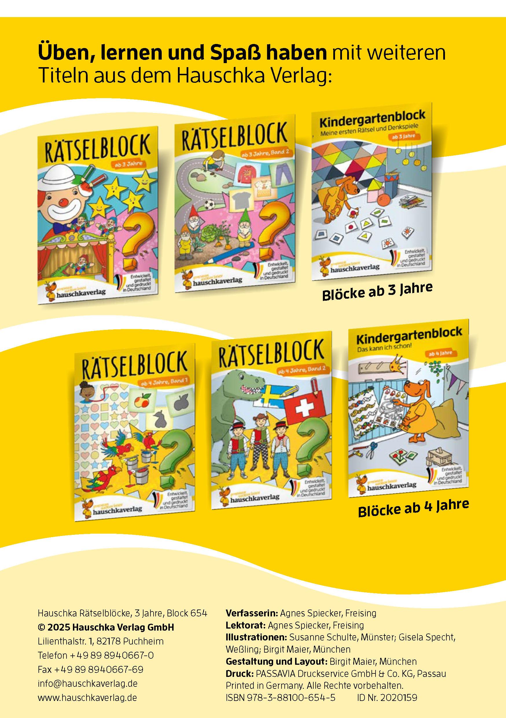 Beispielinhalt (Bild) Rätselblock ab 3 Jahre, Band 3