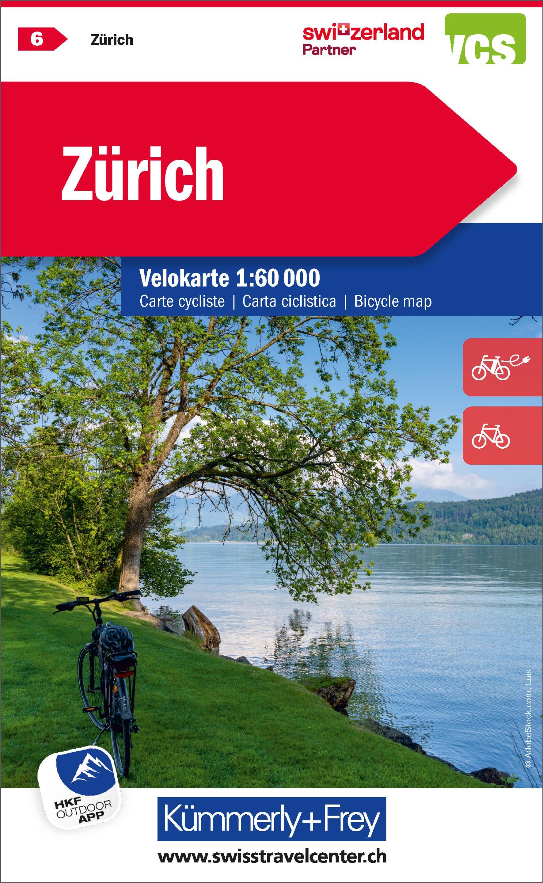 Vorderes Coverbild KuF Schweiz Radkarte 06 Zürich 1 : 60 000