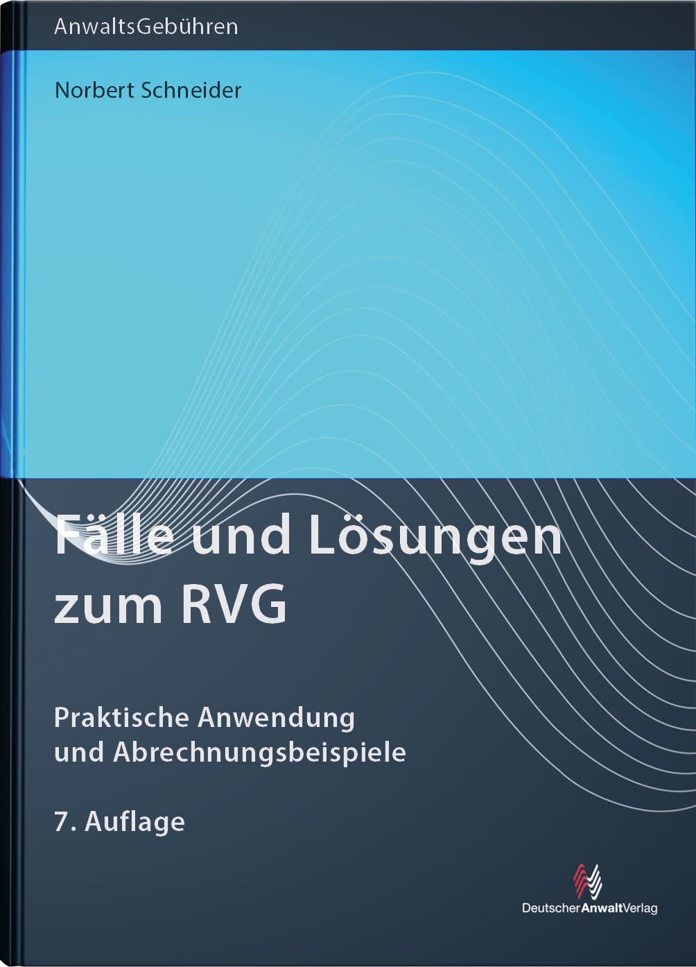Vorderes Coverbild Fälle und Lösungen zum RVG