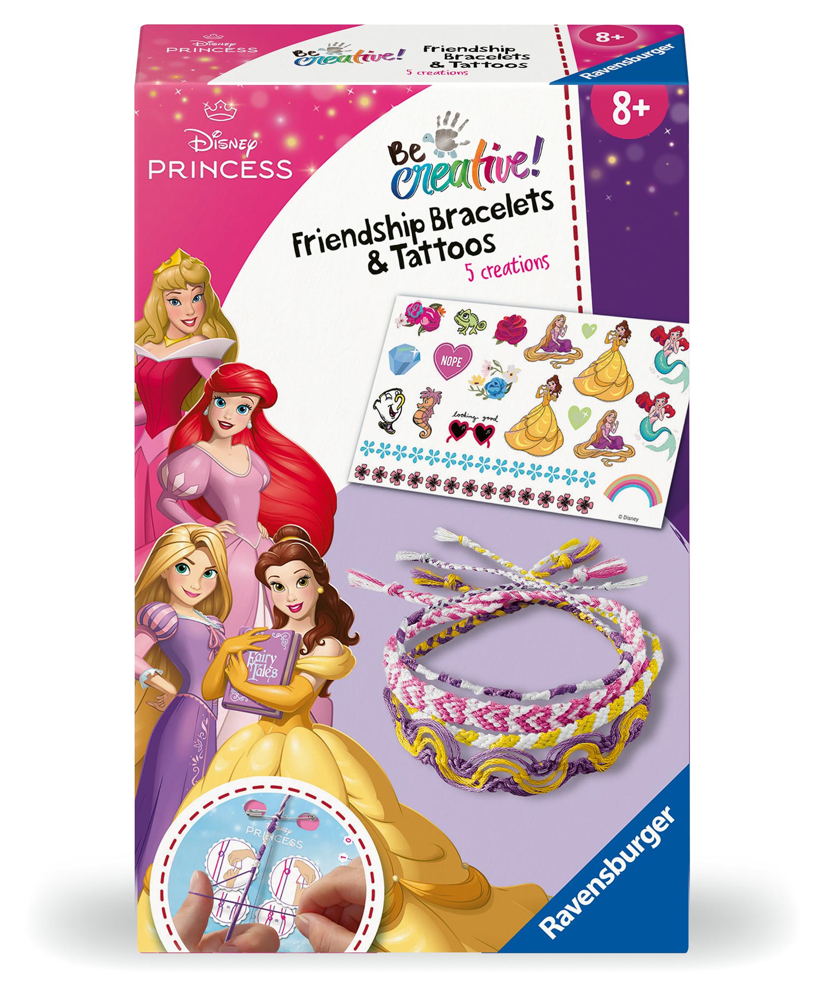 Vorderes Coverbild BeCreative Mini Disney Prinzessinnen - Bastelset Freundschaftsbändchen & Tattoos
