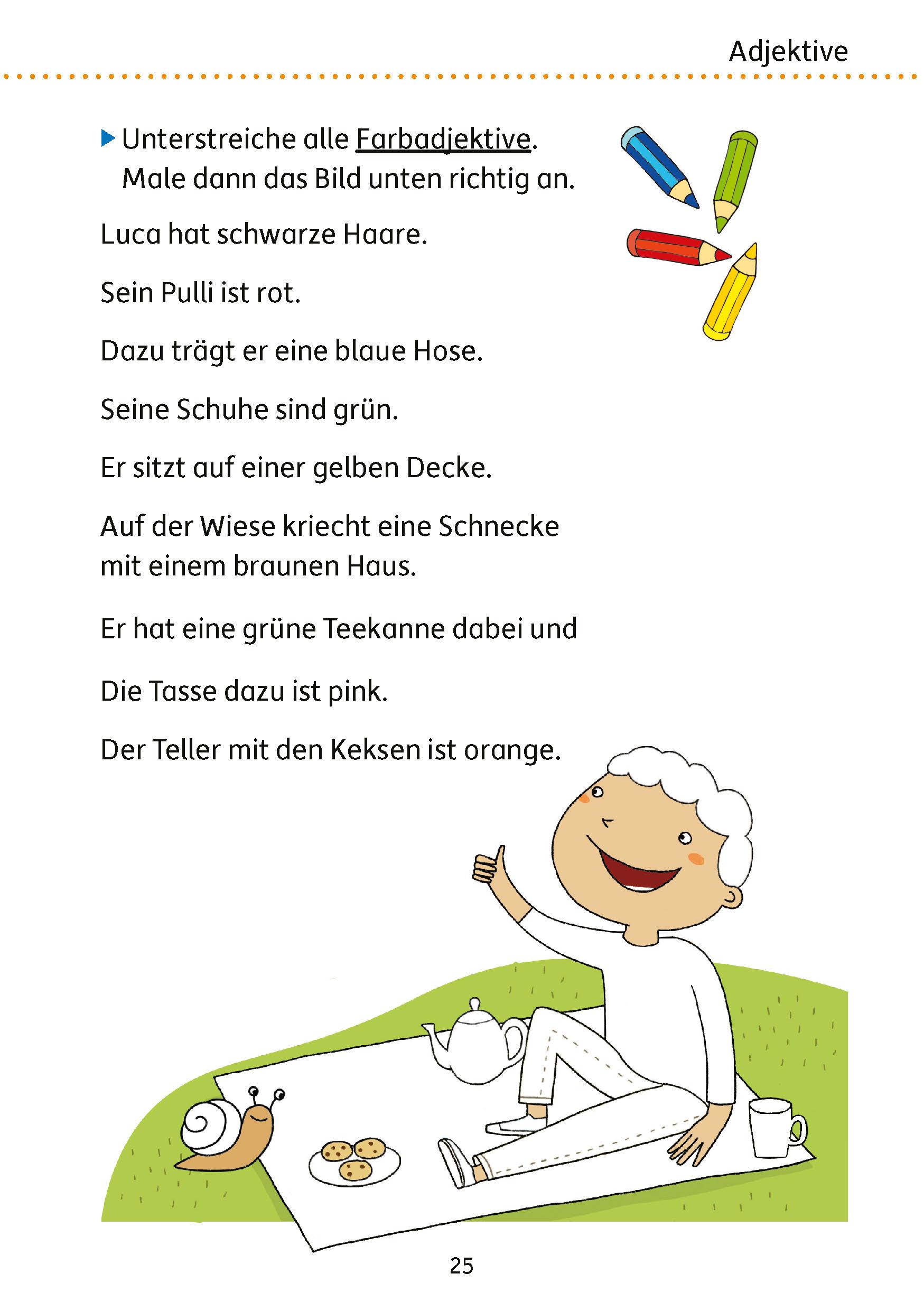 Beispielinhalt (Bild) Mein Übungsheft Grammatik 2. Klasse