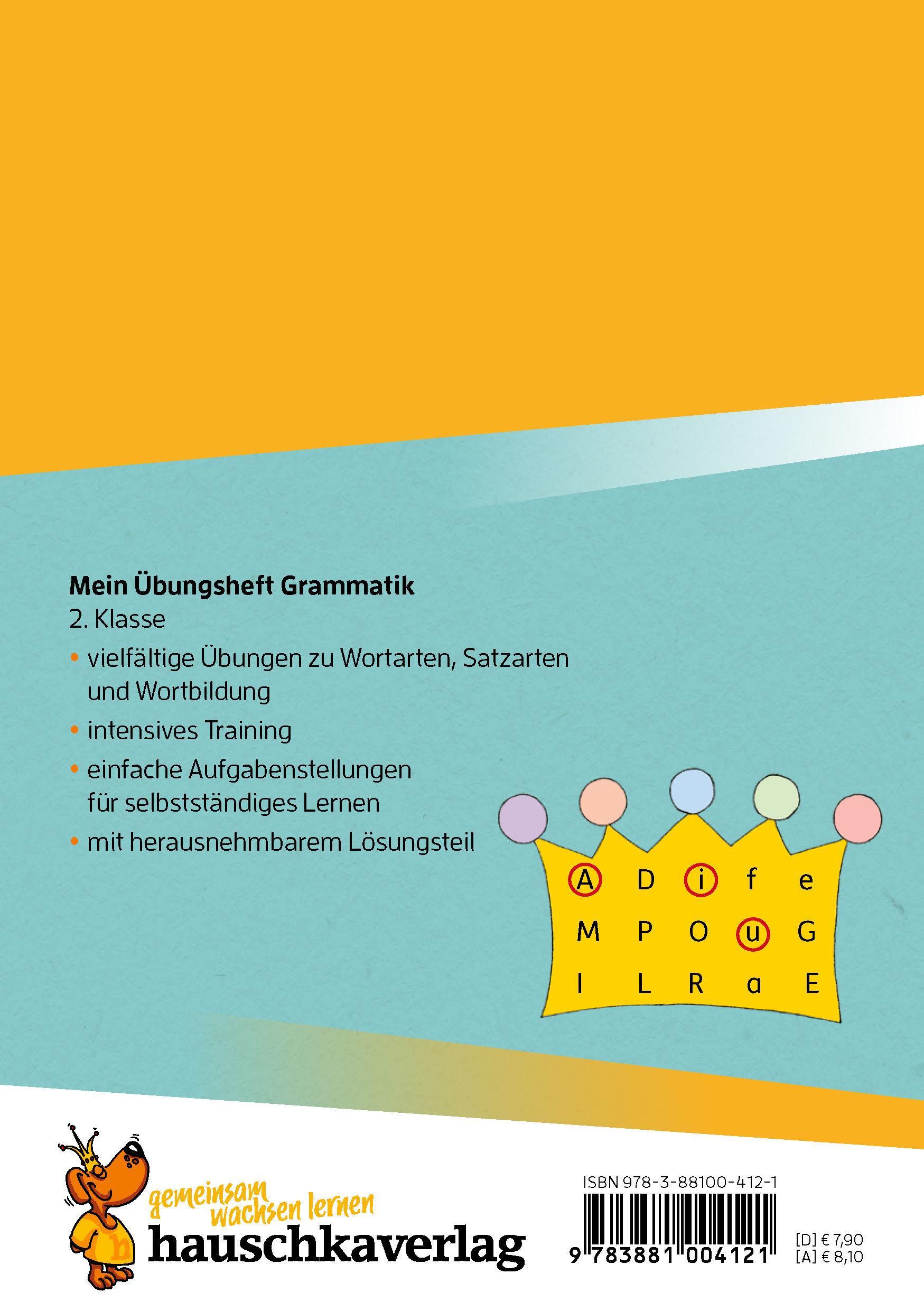 Beispielinhalt (Bild) Mein Übungsheft Grammatik 2. Klasse