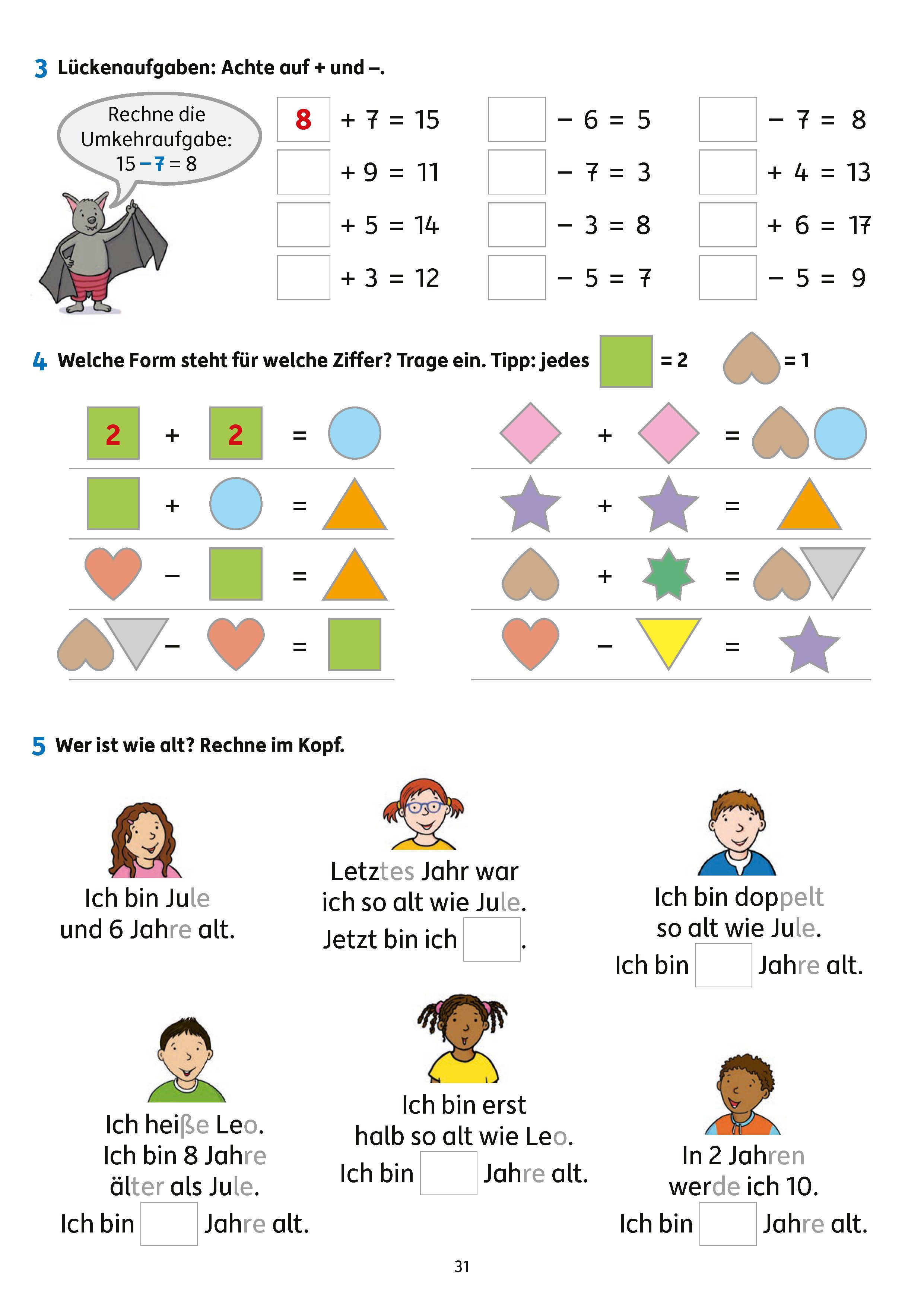 Beispielinhalt (Bild) Erfolgreich durch die 1. Klasse - Mathe, Deutsch, Sachunterricht