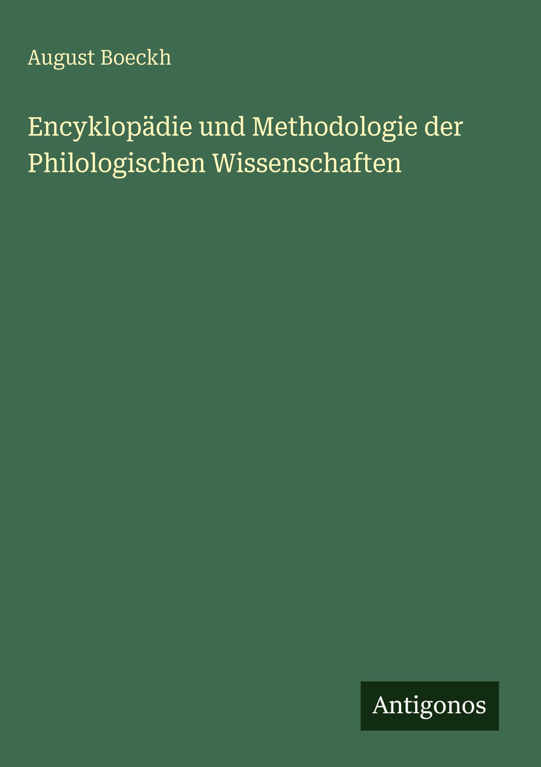 Vorderes Coverbild Encyklopädie und Methodologie der Philologischen Wissenschaften