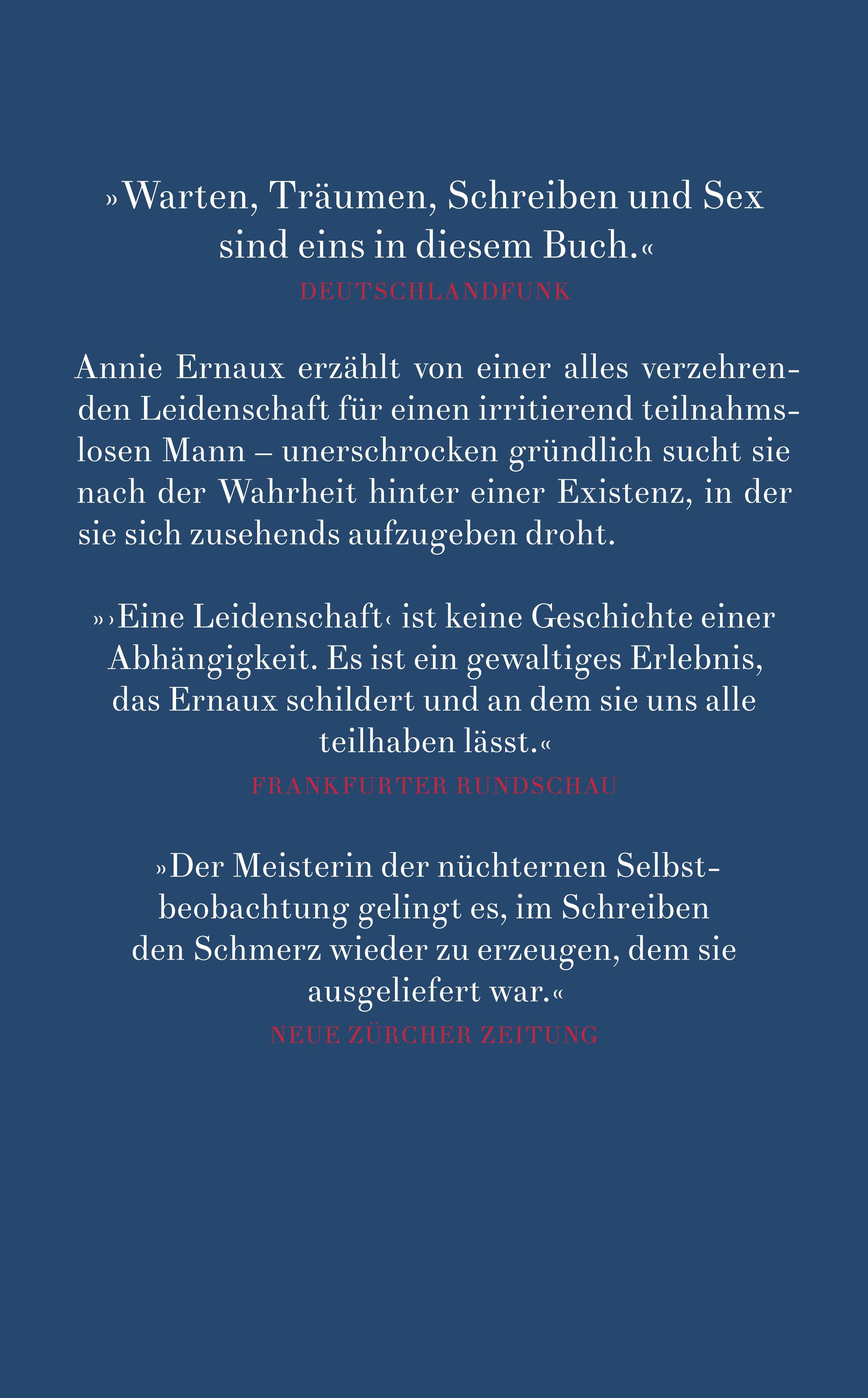 Rückseitencover Eine Leidenschaft