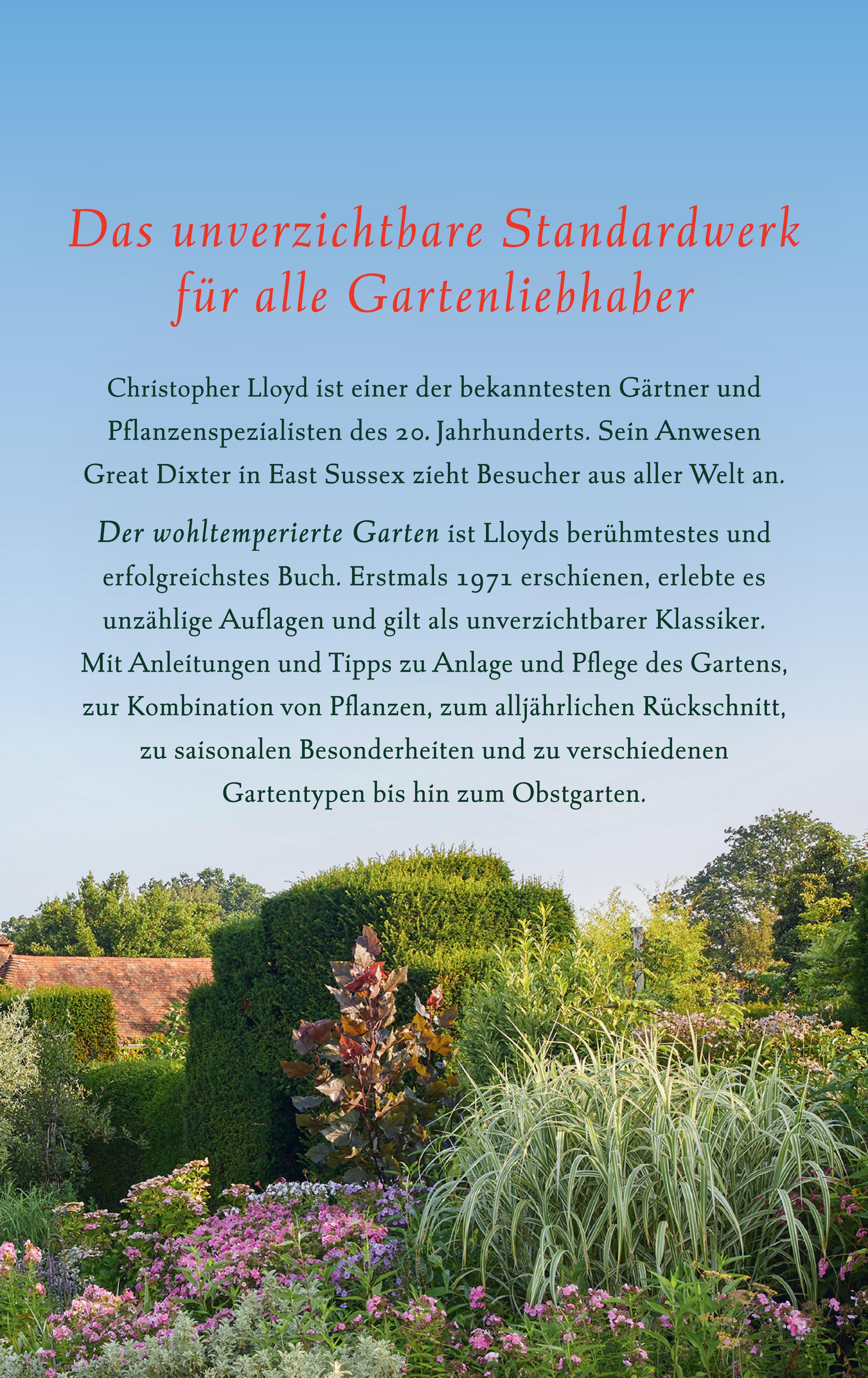 Rückseitencover Der wohltemperierte Garten