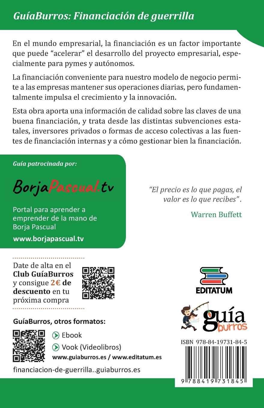 Rückseitencover Guíaburros: Financiación de guerrilla