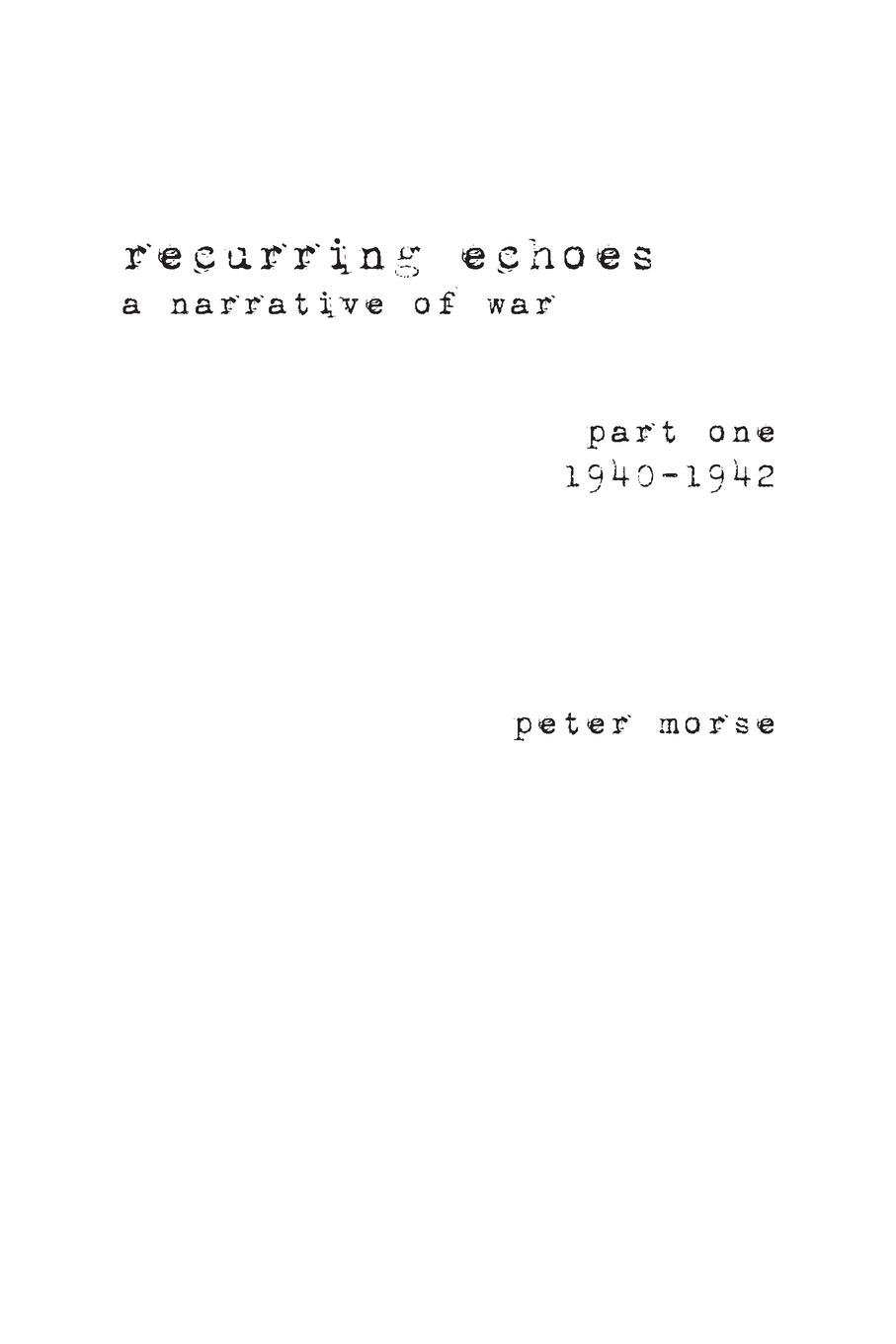 Vorderes Coverbild recurring echoes, a narrative of war
