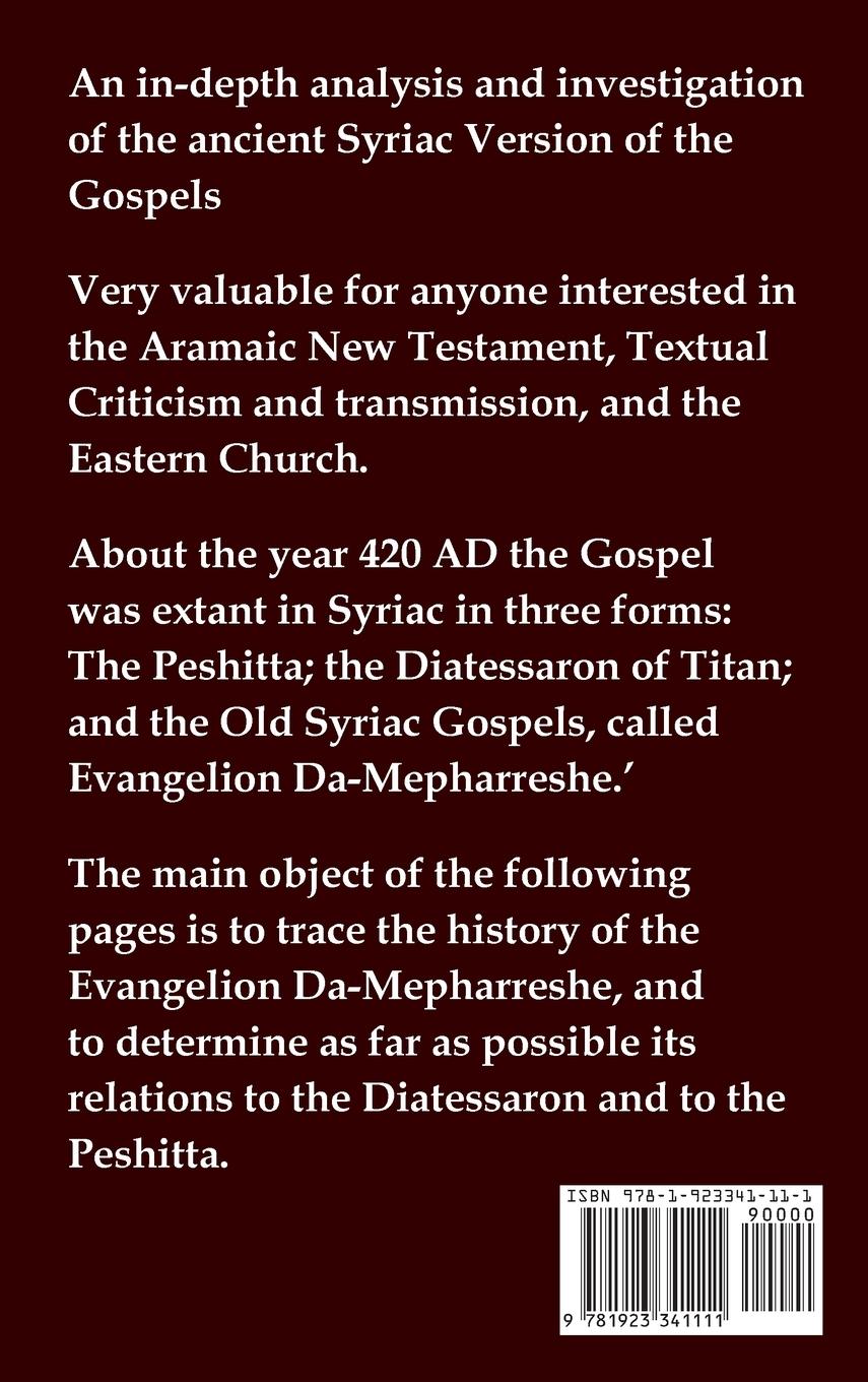 Rückseitencover The Old Syriac Gospels - Introduction and Study Notes