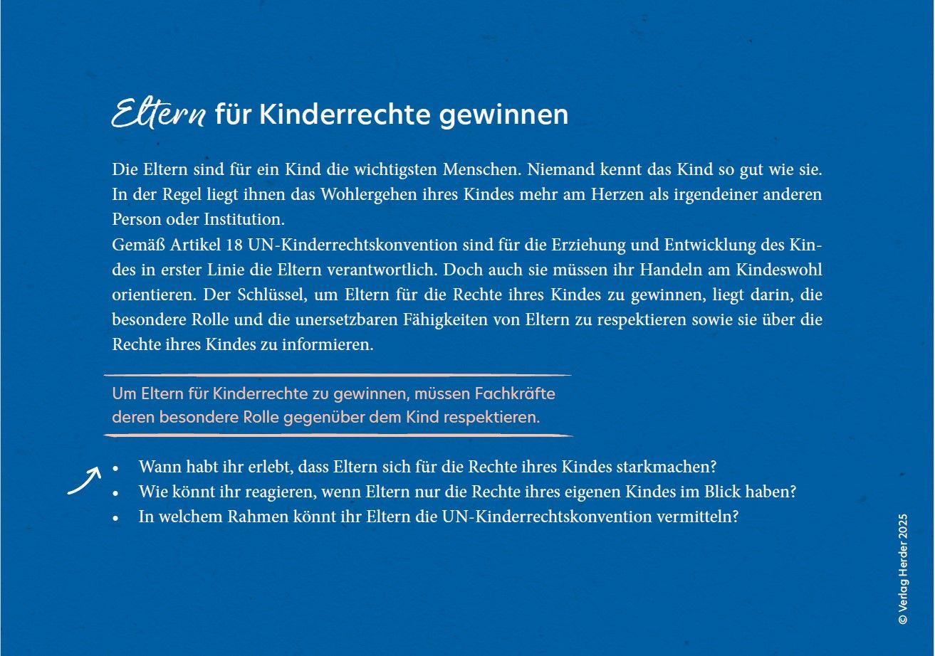 Beispielinhalt (Bild) Kinderrechte in der Kita. 40 Reflexionskarten für die Teamarbeit