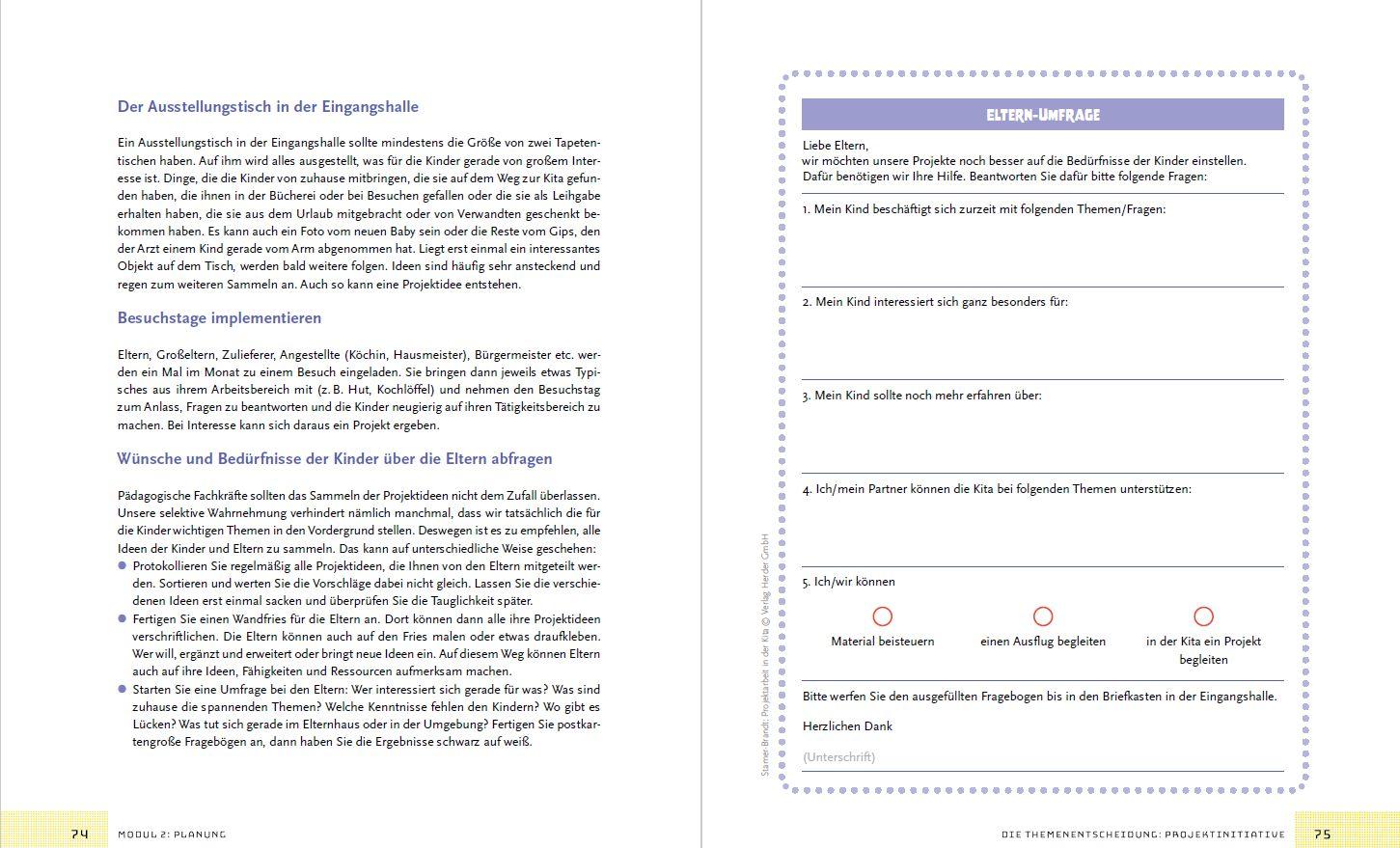 Beispielinhalt (Bild) Projektarbeit in der Kita