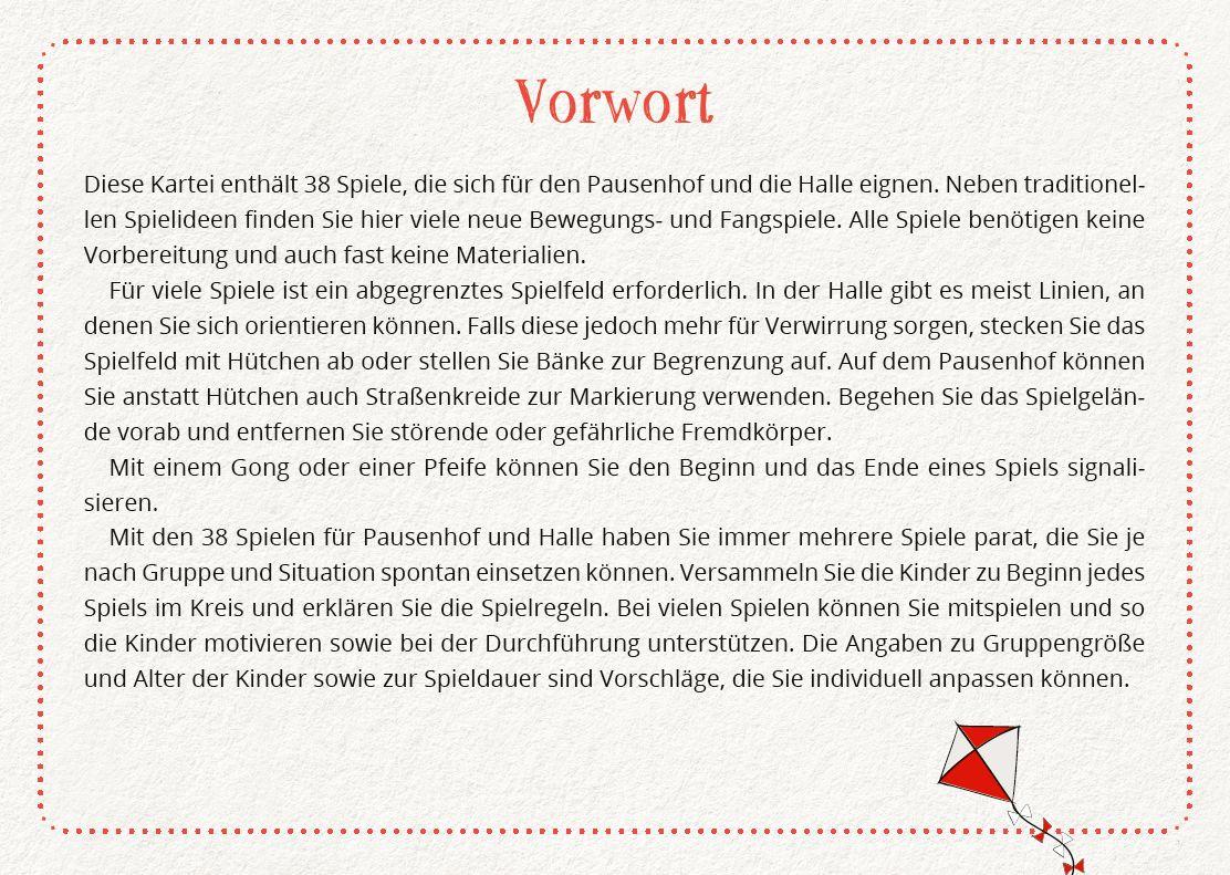 Beispielinhalt (Bild) Spiele für Pausenhof und Halle
