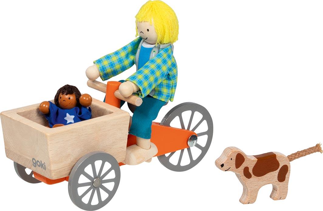 Vorderes Coverbild Lastenfahrrad mit 2 Biegepuppen und Hund