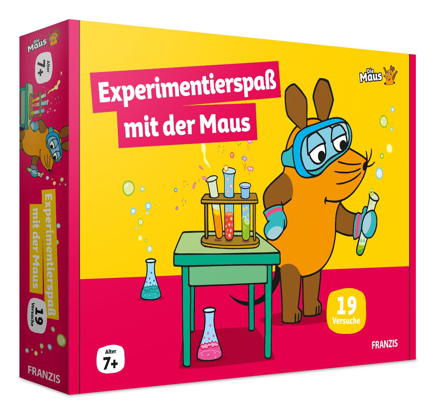 Vorderes Coverbild FRANZIS 67232 - Die Maus Experimentierspaß mit der Maus. Mehr als 20 Versuche! Für Kinder ab 7 Jahren