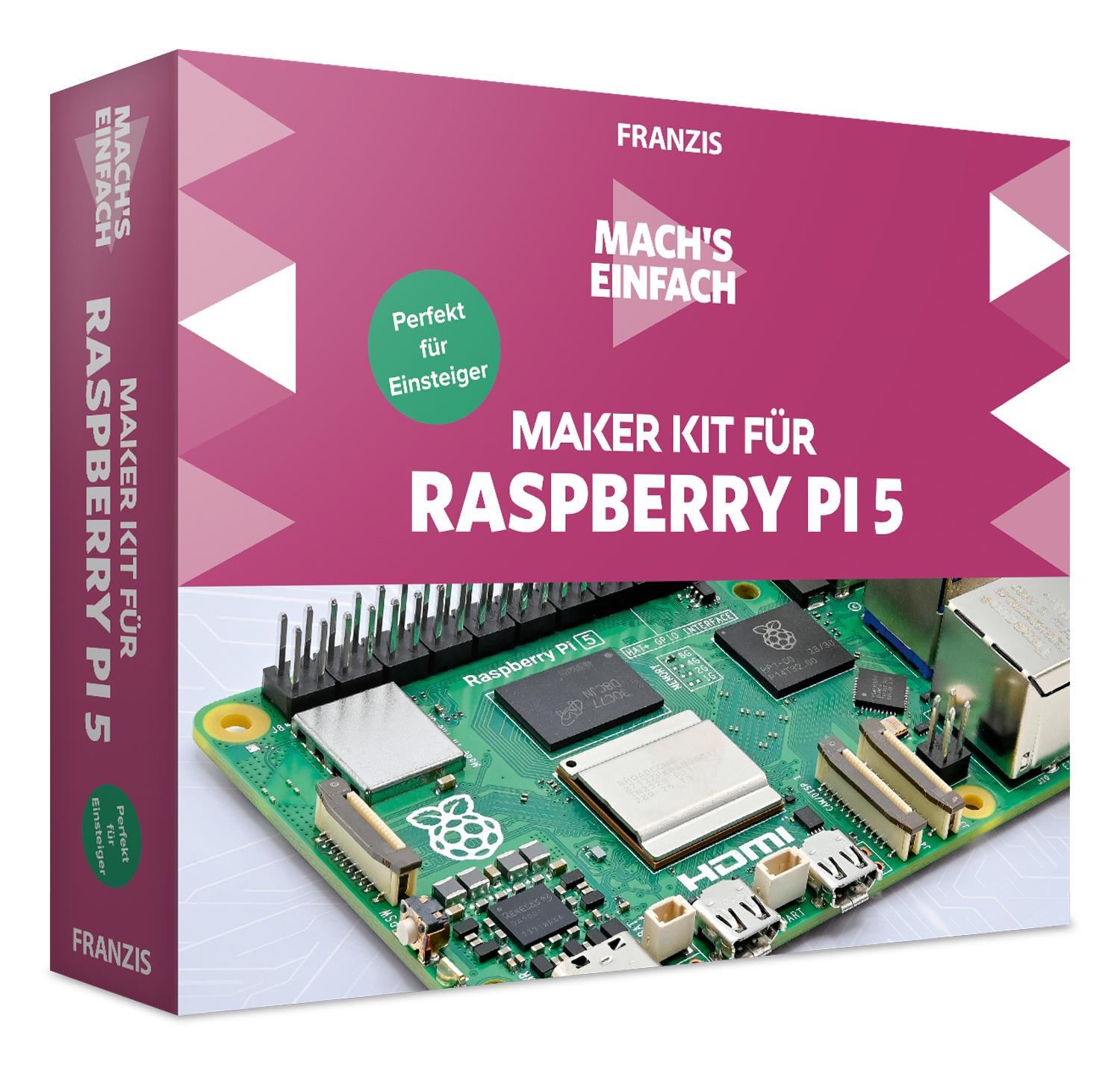 Vorderes Coverbild FRANZIS 67219 - Mach's einfach Maker Kit für Raspberry Pi 5 - Perfekt für Einsteiger