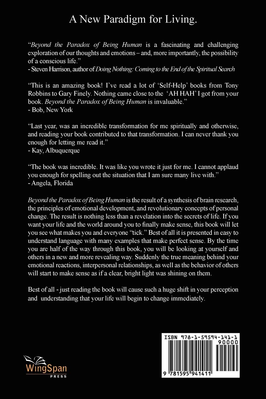 Rückseitencover Beyond the Paradox of Being Human