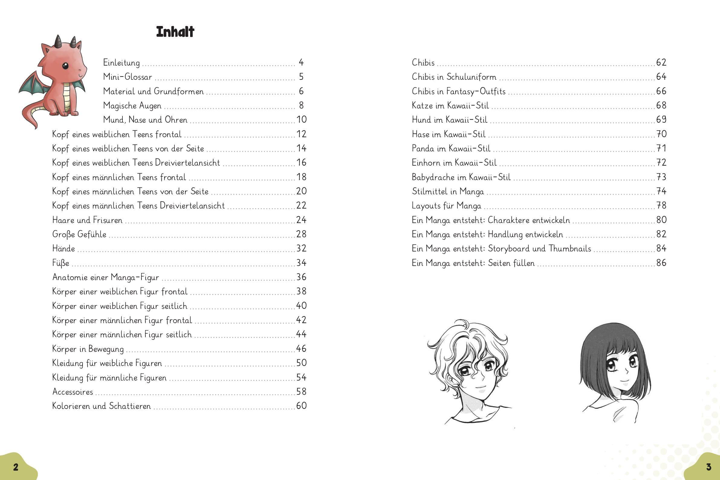 Beispielinhalt (Bild) Manga Zeichnen lernen I Schritt-für-Schritt-Anleitung