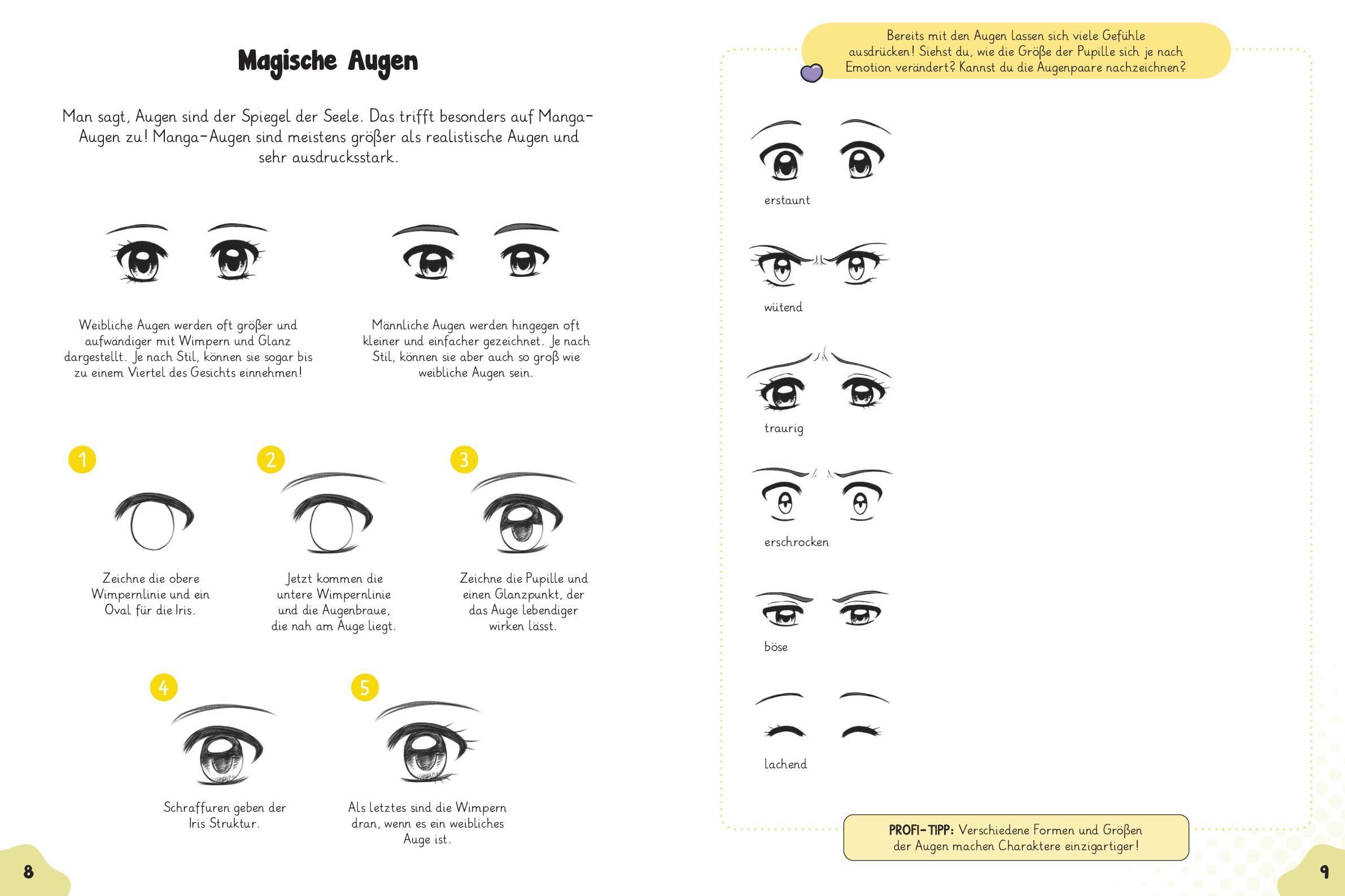 Beispielinhalt (Bild) Manga Zeichnen lernen I Schritt-für-Schritt-Anleitung