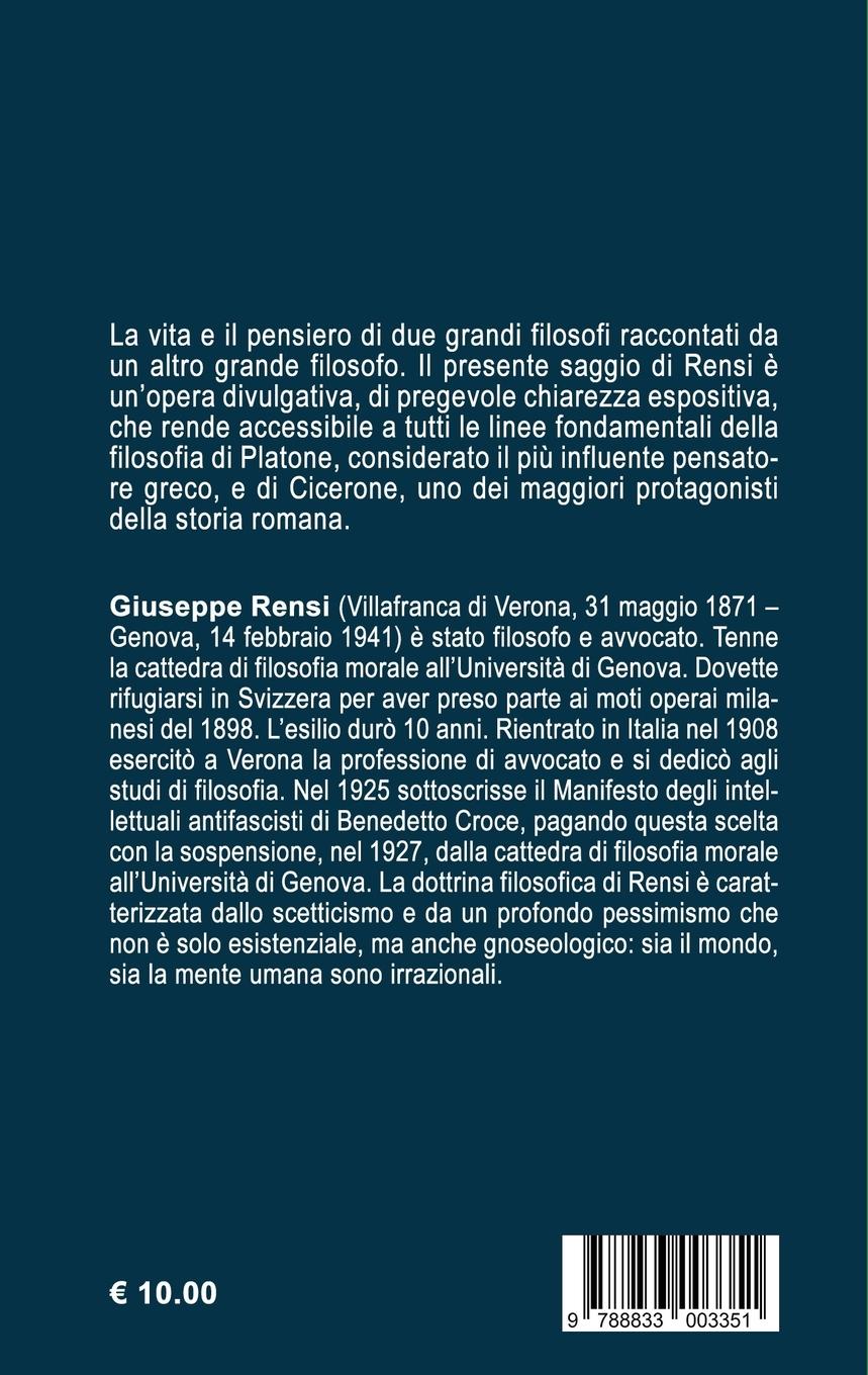 Rückseitencover Platone e Cicerone