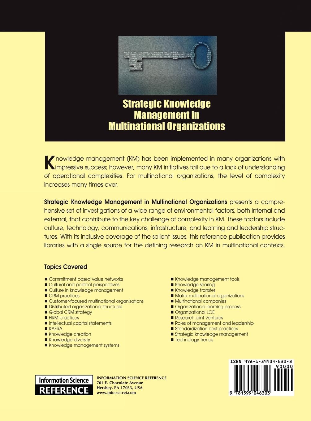 Rückseitencover Strategic Knowledge Management in Multinational Organizations