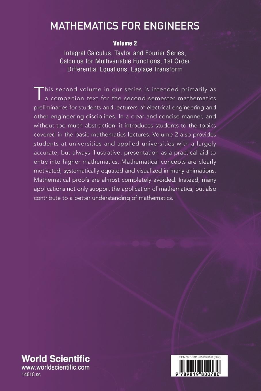 Rückseitencover MATHEMATICS FOR ENGINEERS (V2)