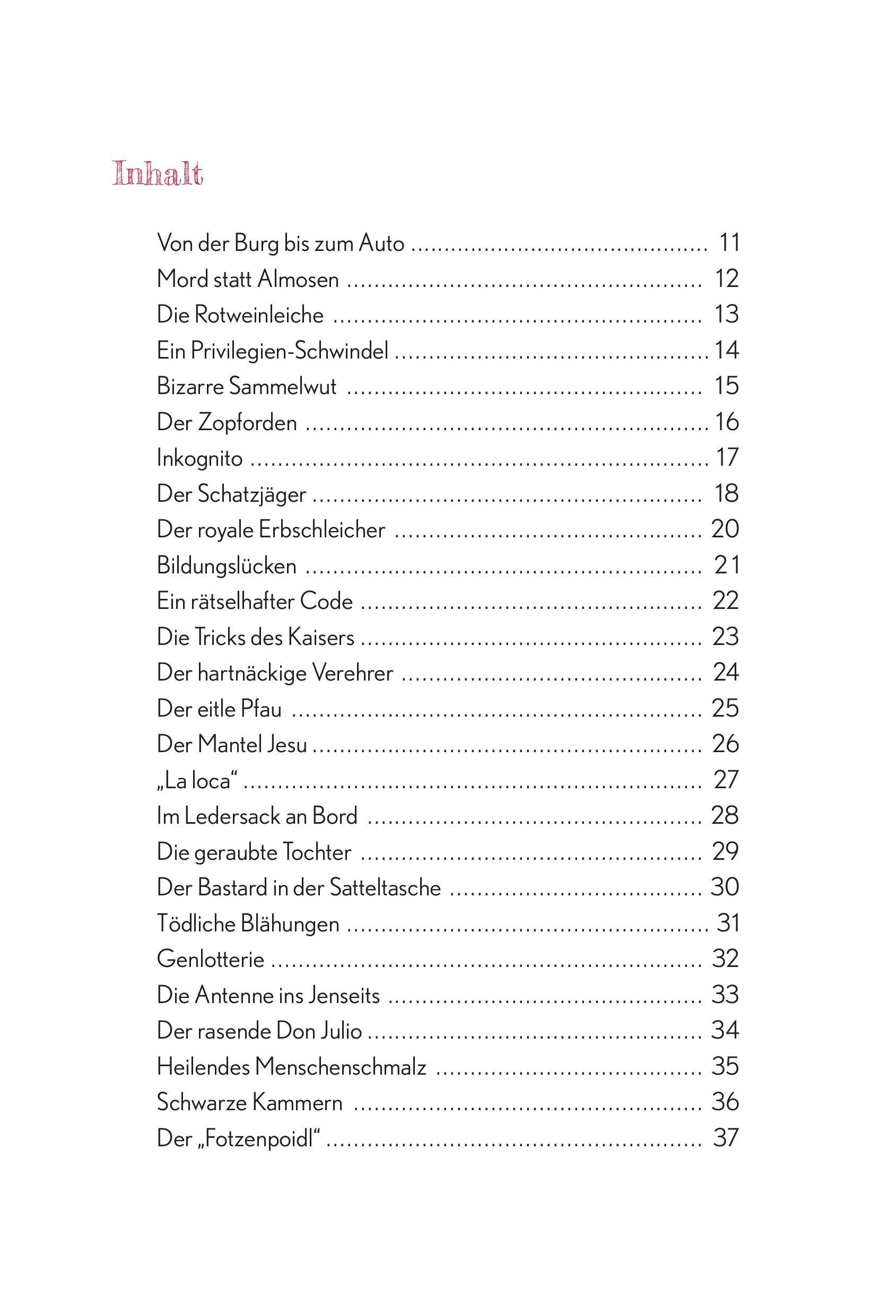 Beispielinhalt (Bild) Diese Habsburger - Eine Sammlung skurriler und unterhaltsamer Fakten